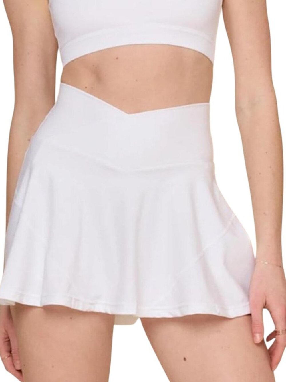 POPFLEX NWT White Crisscross Hourglass Activewear Skort Women's Size 2X